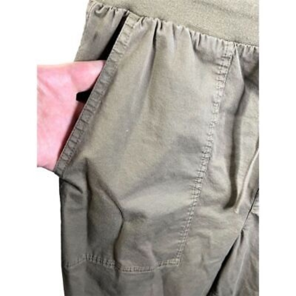 Madewell Women's Medium Khaki Twill Jogger Pants Elastic Waist Cuffed - Picture 6 of 11